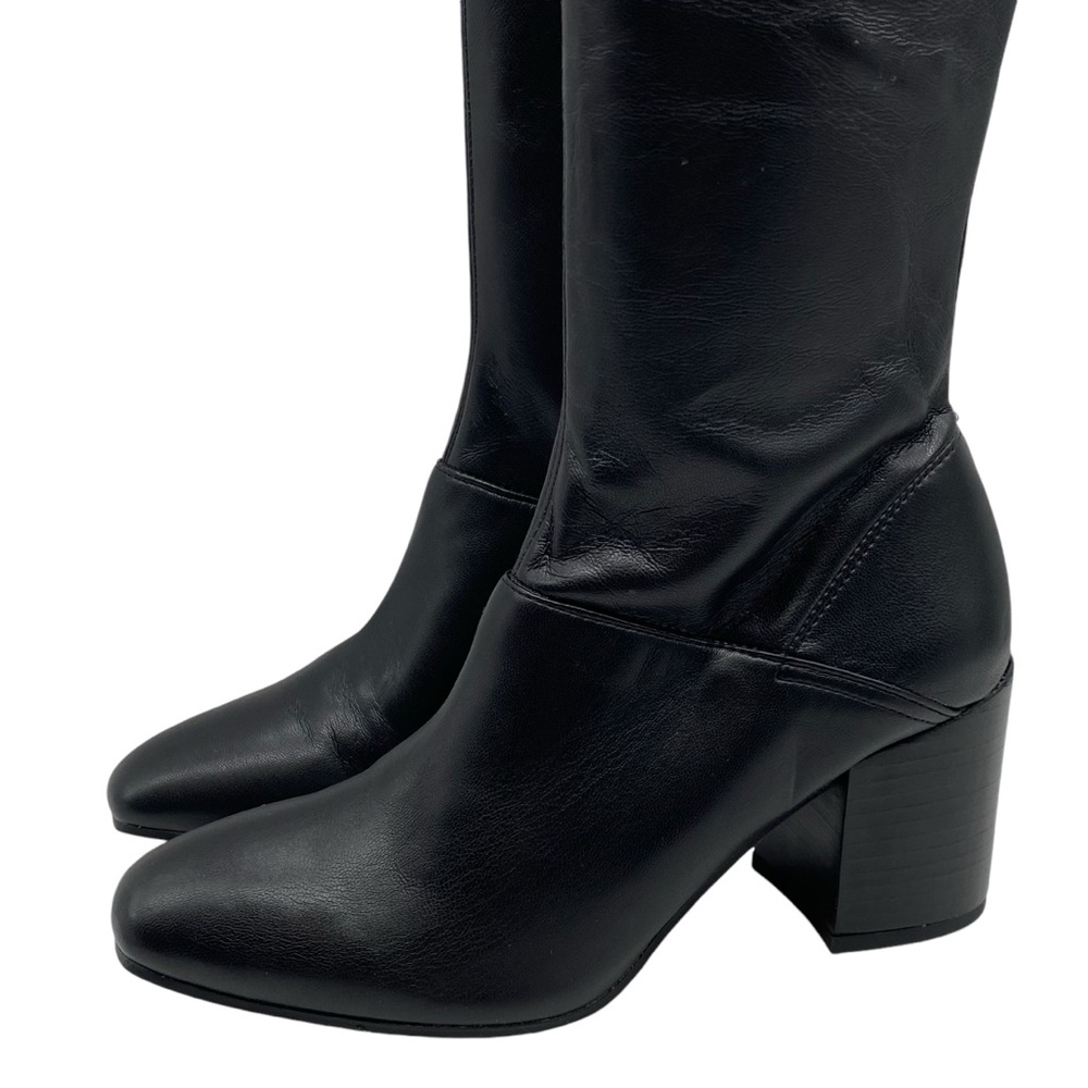 Franco Sarto Womens Shoes Tribute Boots Sz 6 Tall Black Vegan Heeled Feminine - Picture 4 of 13